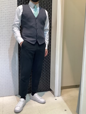 「アイテム（ビジネスシャツ）」を使った、BRICK HOUSE by Tokyo Shirts 八尾アリオ店さん（メンズ・170cm）の春コーディネート