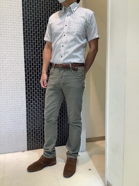 「アイテム（ビジネスシャツ）」を使った、BRICK HOUSE by Tokyo Shirts 八尾アリオ店さん（メンズ・176cm）の春コーディネート