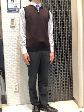 「アイテム（フォーマルスーツ/小物）」を使った、BRICK HOUSE by Tokyo Shirts 八尾アリオ店さん（メンズ・172cm）の冬コーディネート