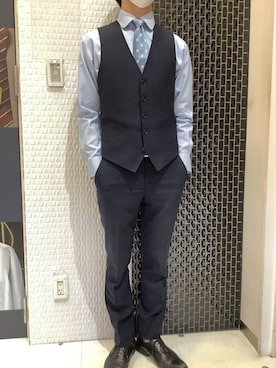 「アイテム（ビジネスシャツ）」を使った、BRICK HOUSE by Tokyo Shirts 八尾アリオ店さん（メンズ・172cm）の春コーディネート