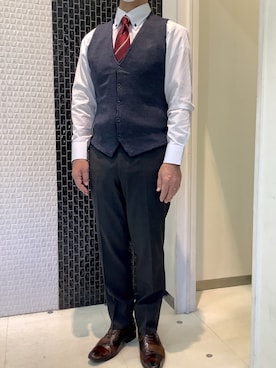「アイテム（ベスト）」を使った、BRICK HOUSE by Tokyo Shirts 八尾アリオ店さん（メンズ・165cm）の冬コーディネート