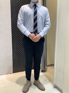 「ストライプネクタイ」｜BRICK HOUSE by Tokyo Shirts 八尾アリオ店さん（メンズ・170cm）の冬コーディネート