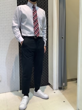 「アイテム（ビジネスシャツ）」を使った、BRICK HOUSE by Tokyo Shirts 八尾アリオ店さん（メンズ・170cm）の春コーディネート