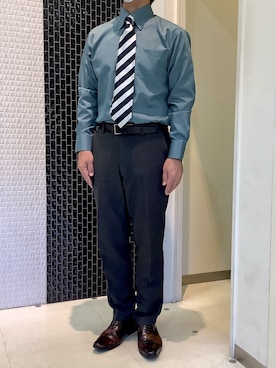 「ストライプネクタイ」｜BRICK HOUSE by Tokyo Shirts 八尾アリオ店さん（メンズ・165cm）の秋コーディネート