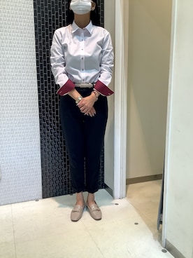 「アイテム（ビジネスシャツ）」を使った、BRICK HOUSE by Tokyo Shirts 八尾アリオ店さん（レディース・158cm）の秋コーディネート