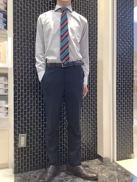 「アイテム（ネクタイ）」を使った、BRICK HOUSE by Tokyo Shirts 八尾アリオ店さん（メンズ・172cm）の冬コーディネート