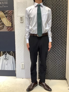 「アイテム（ネクタイ、ベージュ系）」を使った、BRICK HOUSE by Tokyo Shirts 八尾アリオ店さん（メンズ・172cm）の秋コーディネート