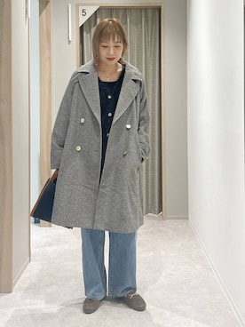 「GLOBAL WORK（グローバルワーク）のGOODデニムバギーパンツ/498388（デニムパンツ）」を使った、kusuko1103さん（レディース・163cm）の秋コーディネート