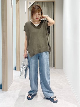 「アイテム（ベスト）」を使った、kusuko1103さん（レディース・163cm・40代）の夏コーディネート