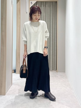 「アイテム（ボストンバッグ）」を使った、kusuko1103さん（レディース・163cm・40代）の秋コーディネート