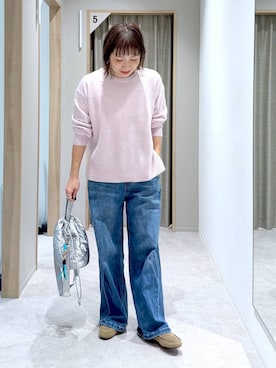 「アイテム（モカシン/デッキシューズ）」を使った、kusuko1103さん（レディース・163cm・40代）の冬コーディネート