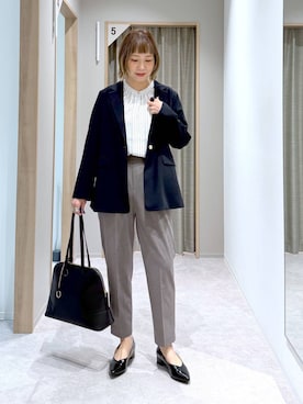 「アイテム（スラックス）」を使った、kusuko1103さん（レディース・163cm・40代）の冬コーディネート