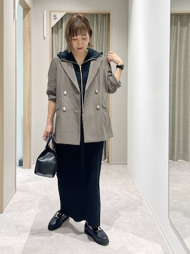 「GLOBAL WORK（グローバルワーク）のエアかる厚底ローファー/136031（ローファー）」を使った、kusuko1103さん（レディース・163cm・40代）の秋コーディネート