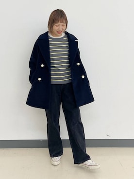 「アイテム（チェスターコート）」を使った、kusuko1103さん（レディース・163cm・40代）の冬コーディネート
