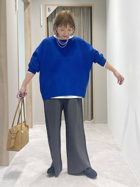 「アイテム（モカシン/デッキシューズ）」を使った、kusuko1103さん（レディース・163cm・40代）の秋コーディネート