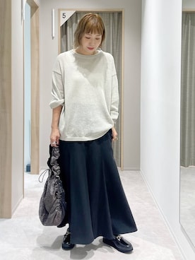 「アイテム（ニット/セーター）」を使った、kusuko1103さん（レディース・163cm・40代）の夏コーディネート
