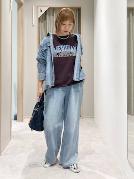 「アイテム（デニムパンツ）」を使った、kusuko1103さん（レディース・163cm・40代）の秋コーディネート