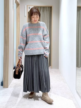 「アイテム（ボストンバッグ）」を使った、kusuko1103さん（レディース・163cm・40代）の冬コーディネート