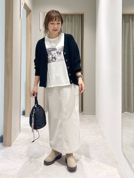 「GLOBAL WORK（グローバルワーク）のUNISEX/ステンレスチェーンネックレス/583411（ネックレス）」を使った、kusuko1103さん（レディース・163cm）の秋コーディネート