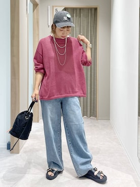 「アイテム（ニット/セーター）」を使った、kusuko1103さん（レディース・163cm・40代）の夏コーディネート