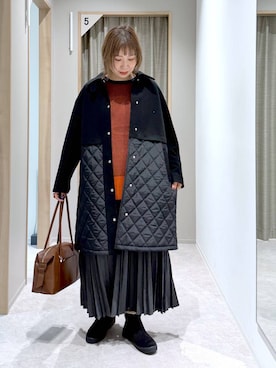 「アイテム（ステンカラーコート）」を使った、kusuko1103さん（レディース・163cm・40代）の冬コーディネート