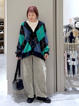 「GLOBAL WORK（グローバルワーク）のチュールフロッキー2WAYプルオーバー/1046122（Tシャツ/カットソー、ベージュ系）」を使った、kusuko1103さん（レディース・163cm）の秋コーディネート