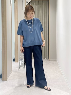 「アイテム（ニット/セーター）」を使った、kusuko1103さん（レディース・163cm・40代）の夏コーディネート
