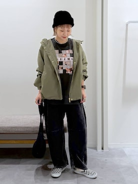 「GLOBAL WORK（グローバルワーク）のアイテム（マウンテンパーカー）」を使った、kusuko1103さん（レディース・163cm）の秋コーディネート