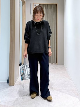 「アイテム（モカシン/デッキシューズ）」を使った、kusuko1103さん（レディース・163cm・40代）の冬コーディネート