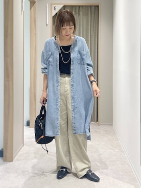 「GLOBAL WORK（グローバルワーク）のGOODデニムバギーパンツ/498388（デニムパンツ）」を使った、kusuko1103さん（レディース・163cm・40代）の秋コーディネート