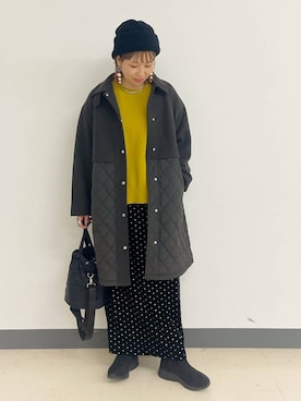 「アイテム（ステンカラーコート）」を使った、kusuko1103さん（レディース・163cm）の秋コーディネート