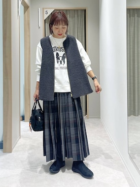 「アイテム（ボストンバッグ）」を使った、kusuko1103さん（レディース・163cm・40代）の秋コーディネート