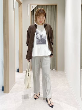 「アイテム（スラックス）」を使った、kusuko1103さん（レディース・163cm・40代）の夏コーディネート