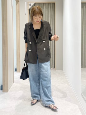「アイテム（テーラードジャケット）」を使った、kusuko1103さん（レディース・163cm・40代）の夏コーディネート