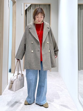 「アイテム（モカシン/デッキシューズ）」を使った、kusuko1103さん（レディース・163cm・40代）の冬コーディネート