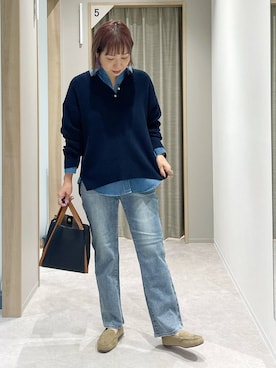 「アイテム（モカシン/デッキシューズ）」を使った、kusuko1103さん（レディース・163cm・40代）の秋コーディネート