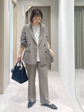 「GLOBAL WORK（グローバルワーク）のアイテム（テーラードジャケット）」を使った、kusuko1103さん（レディース・163cm）の秋コーディネート