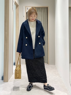 「アイテム（チェスターコート）」を使った、kusuko1103さん（レディース・163cm）の秋コーディネート