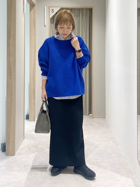 「GLOBAL WORK（グローバルワーク）のふわふわHugmeドルマンプルオーバー/595406（ニット/セーター）」を使った、kusuko1103さん（レディース・163cm）の秋コーディネート