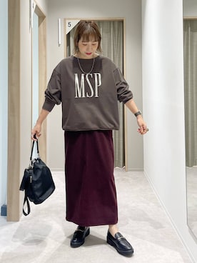 「GLOBAL WORK（グローバルワーク）のUNISEX/ステンレスチェーンネックレス/583411（ネックレス）」を使った、kusuko1103さん（レディース・163cm）の秋コーディネート