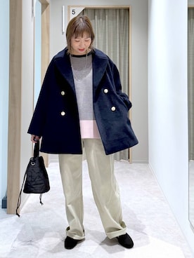 「アイテム（モカシン/デッキシューズ）」を使った、kusuko1103さん（レディース・163cm・40代）の冬コーディネート