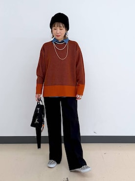 「アイテム（ネックレス）」を使った、kusuko1103さん（レディース・163cm・40代）の冬コーディネート