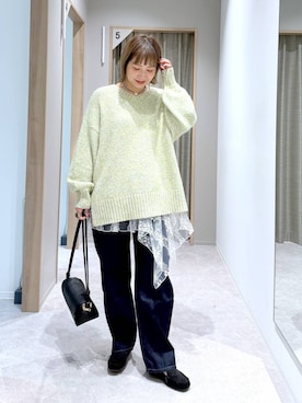 「アイテム（モカシン/デッキシューズ）」を使った、kusuko1103さん（レディース・163cm・40代）の冬コーディネート