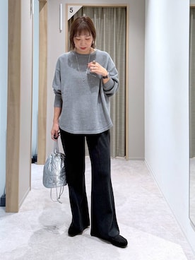 「アイテム（モカシン/デッキシューズ）」を使った、kusuko1103さん（レディース・163cm・40代）の冬コーディネート