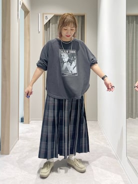 「GLOBAL WORK（グローバルワーク）のUNISEX/ステンレスチェーンネックレス/583411（ネックレス）」を使った、kusuko1103さん（レディース・163cm）の秋コーディネート