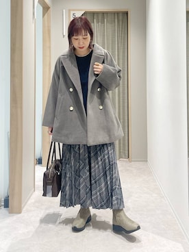 「アイテム（チェスターコート）」を使った、kusuko1103さん（レディース・163cm・40代）の秋コーディネート