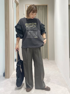 「GLOBAL WORK（グローバルワーク）の推しごとギャザートート/495802（トートバッグ）」を使った、kusuko1103さん（レディース・163cm）の秋コーディネート