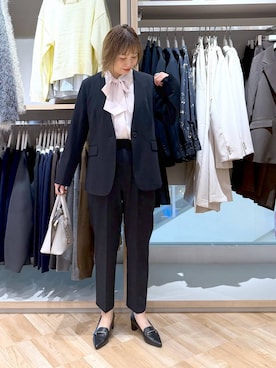 「GLOBAL WORK（グローバルワーク）のアイテム（ノーカラージャケット）」を使った、kusuko1103さん（レディース・163cm）の冬コーディネート