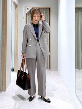 「アイテム（スラックス）」を使った、kusuko1103さん（レディース・163cm・40代）の冬コーディネート