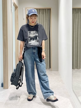 「アイテム（キャップ）」を使った、kusuko1103さん（レディース・163cm・40代）の夏コーディネート